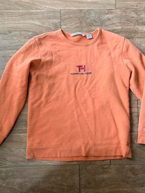 Tommy Hilfiger Orange Crewneck Sweatshirt with Center Logo